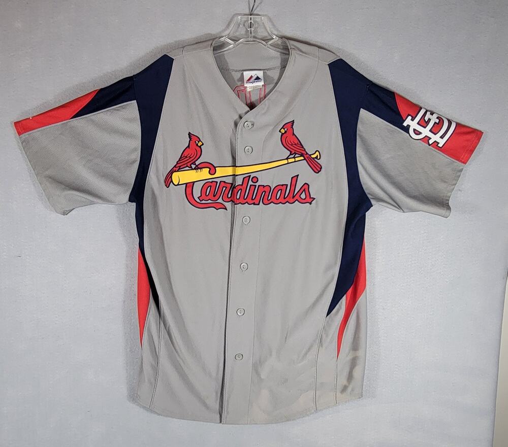 Majestic St. Louis Cardinals Albert Pujols #5 MLB Baseball Jersey Men Large Grey